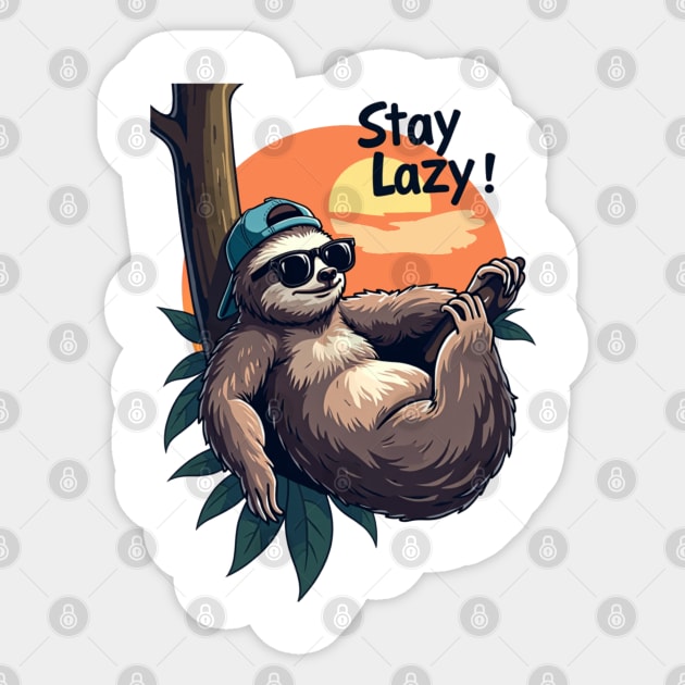 Slothful Serenity: Embracing the Lazy Life Sticker by Steve